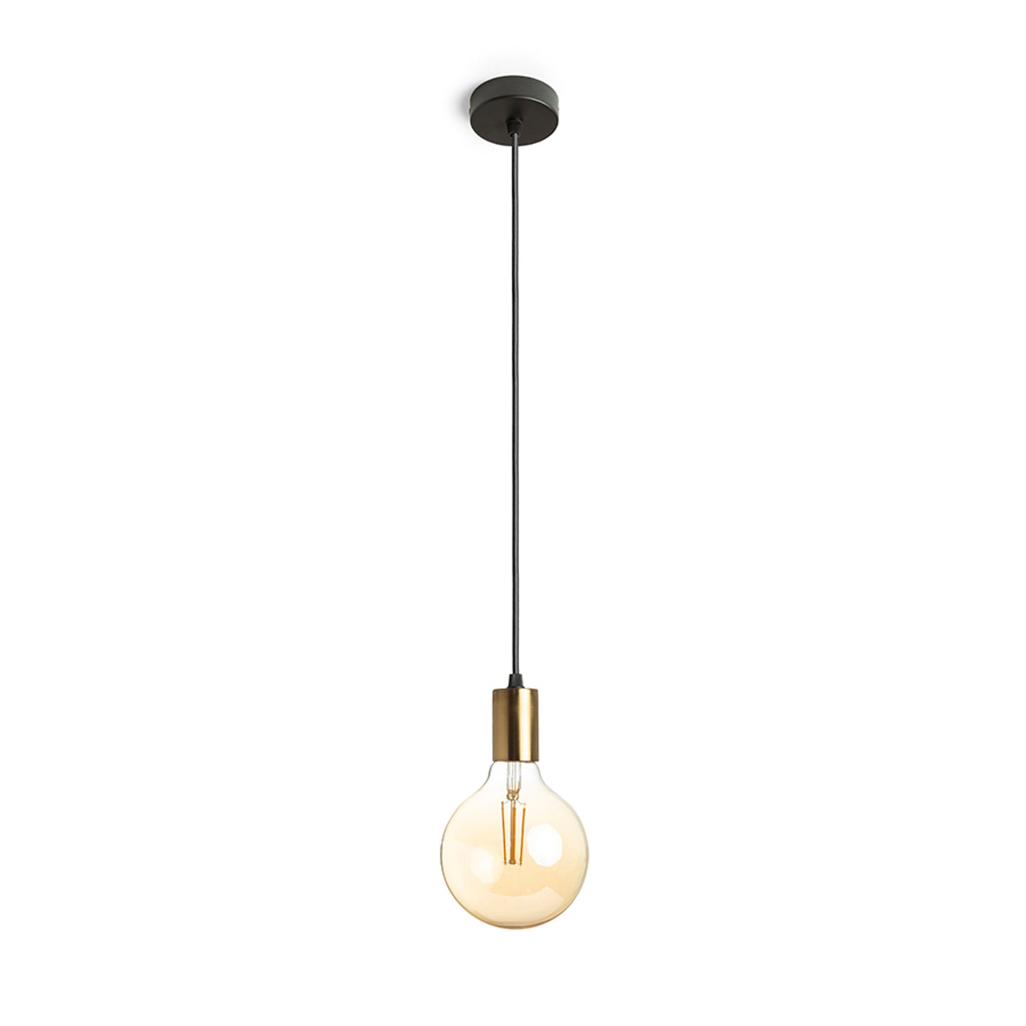 RENDL pendant lamp ARAQ pendant  brushed brass/black 230V LED E27 15W R13891 5
