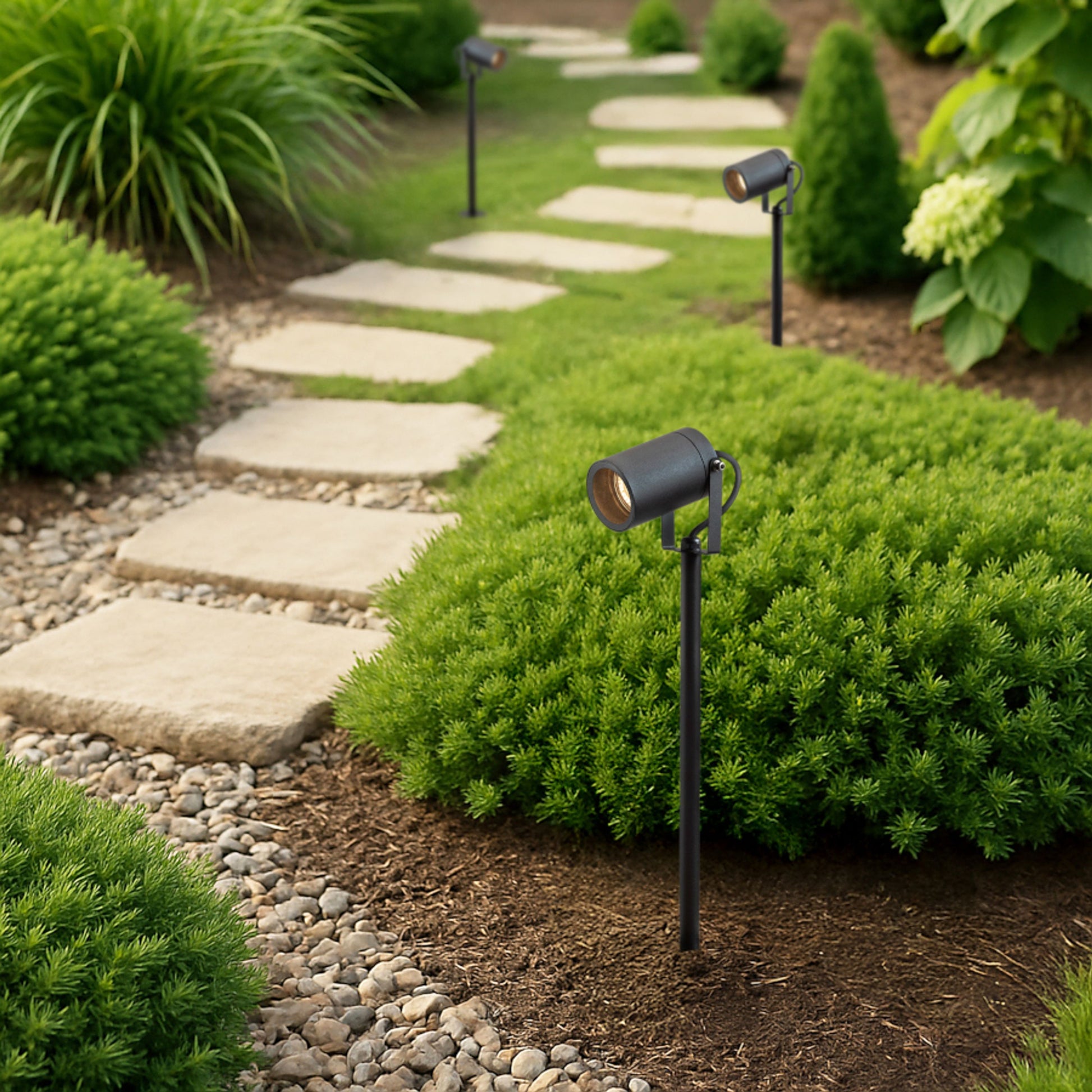 RENDL outdoor lamp NAVONA 47 on spike anthracite grey 230V LED GU10 8W IP65 R14138 5