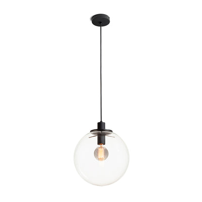 RENDL pendant lamp BOULDER 30 pendant clear glass/black 230V LED E27 15W R14393 1