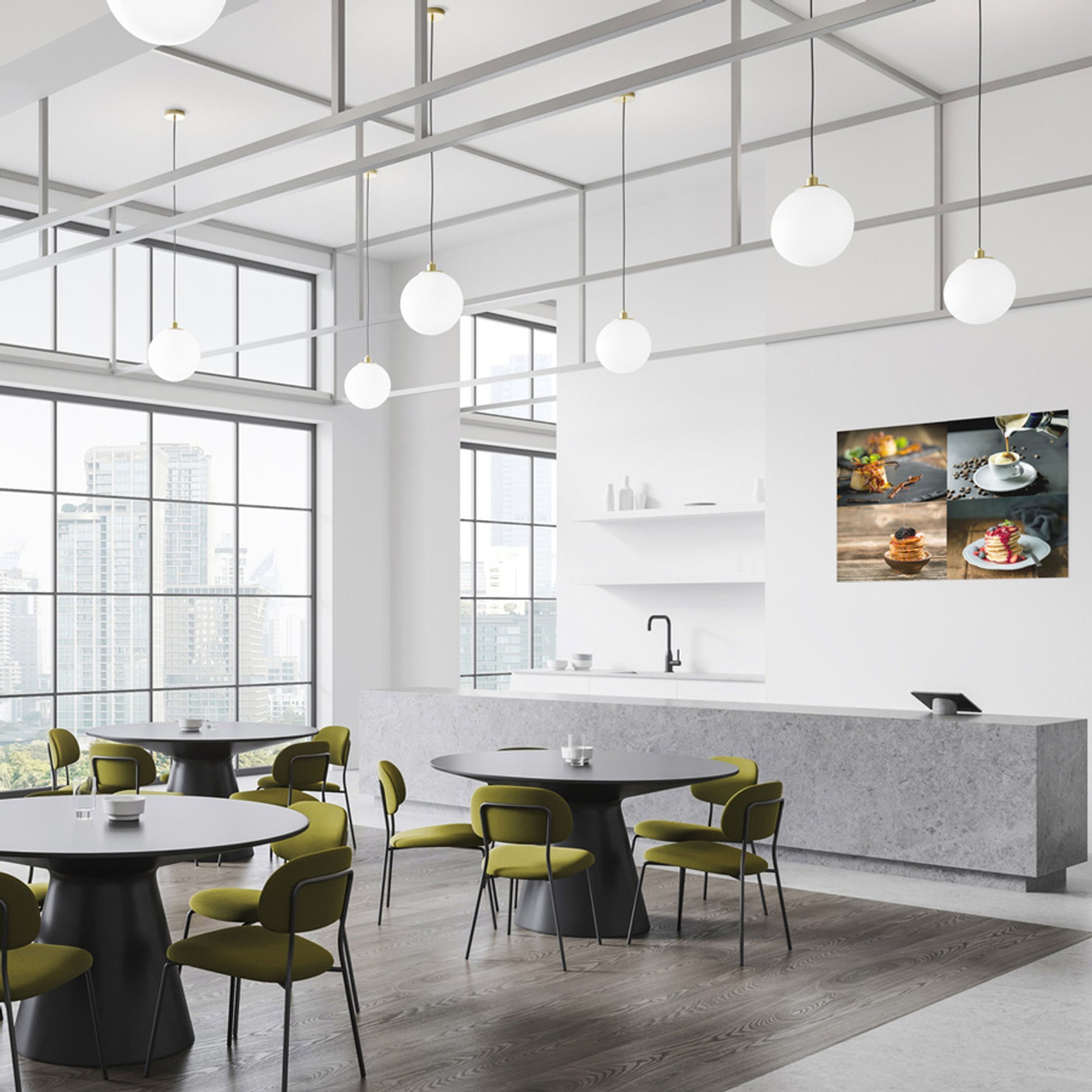 RENDL pendant lamp BOULDER 30 pendant opal-colored glass/brushed brass 230V LED E27 15W R14394 2